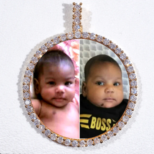 LARGE 3D CIRCLE CUSTOM PICTURE PENDANT