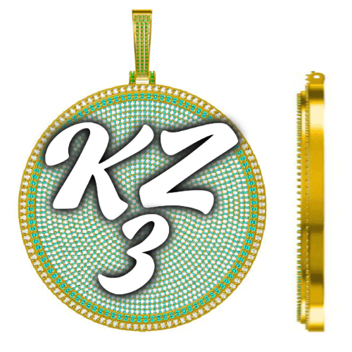 CUSTOM LETTER NECKLACE 3D BIG DISC