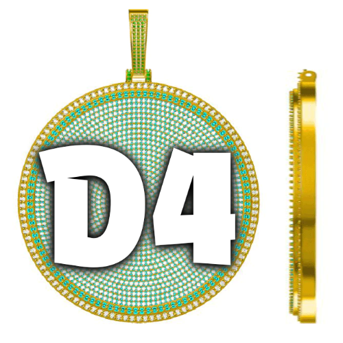 CUSTOM LETTER NECKLACE 3D BIG DISC