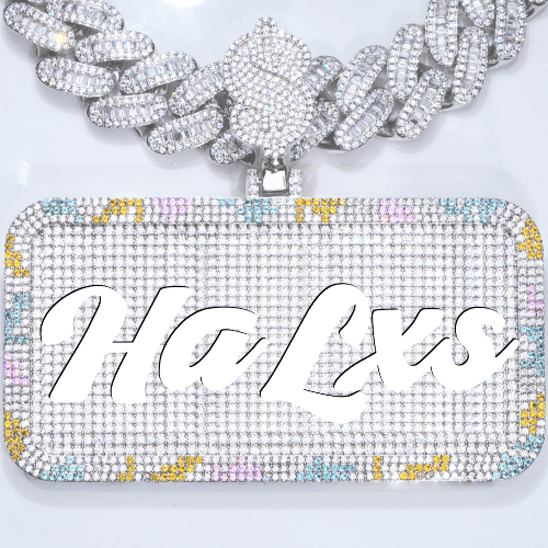 CUSTOM LETTER NECKLACE 3D COLORFUL SQUARE