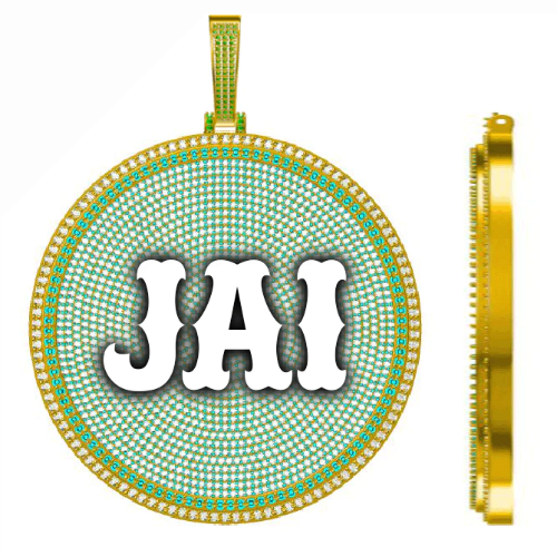 CUSTOM LETTER NECKLACE 3D BIG DISC