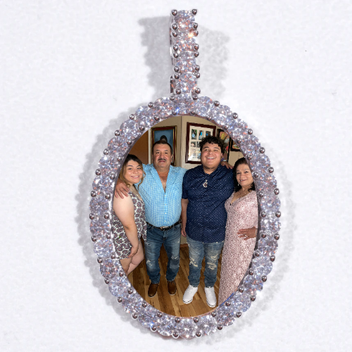 Large 3D Oval Custom Picture Pendant