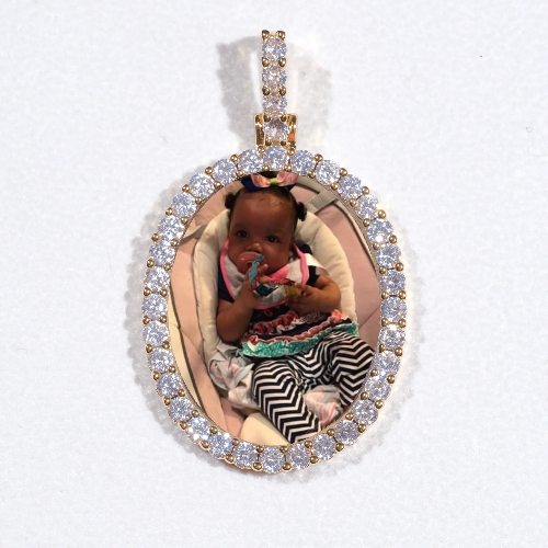3D Oval Custom Picture Pendant