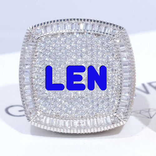 CUSTOM LETTER 3D ICED RING