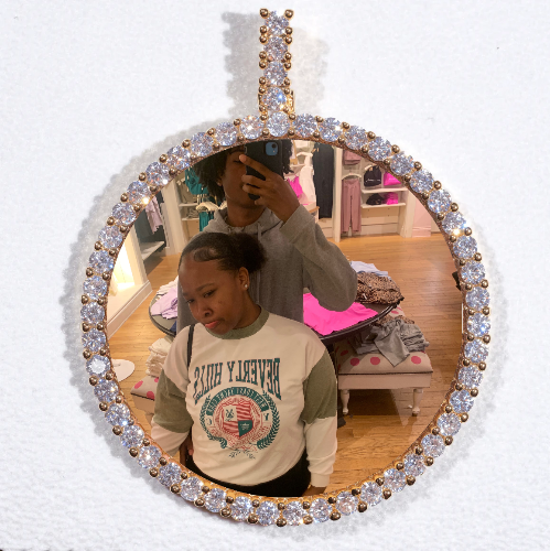 LARGE 3D CIRCLE CUSTOM PICTURE PENDANT