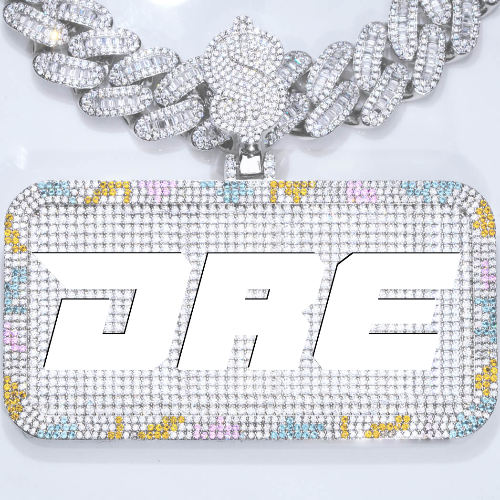 CUSTOM LETTER NECKLACE 3D COLORFUL SQUARE