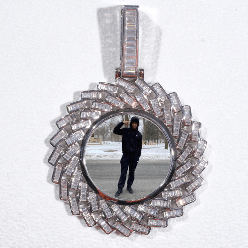 Large 3D Baguette Custom Picture Pendant