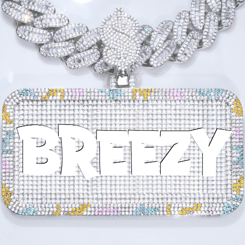CUSTOM LETTER NECKLACE 3D COLORFUL SQUARE