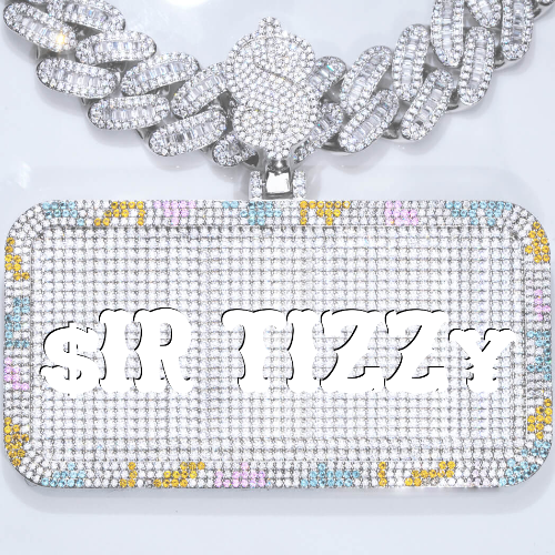 CUSTOM LETTER NECKLACE 3D COLORFUL SQUARE