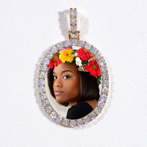 3D Oval Custom Picture Pendant