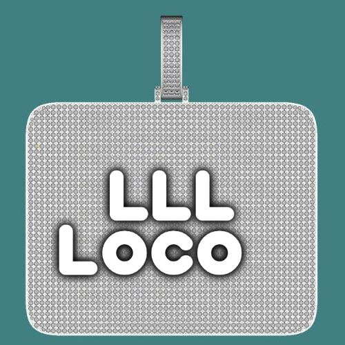 CUSTOM LETTER NECKLACE 3D BIG SQUARE