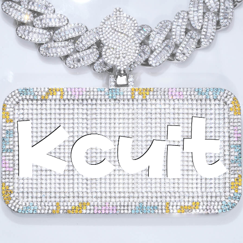 CUSTOM LETTER NECKLACE 3D COLORFUL SQUARE