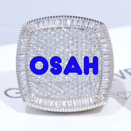 CUSTOM LETTER 3D ICED RING