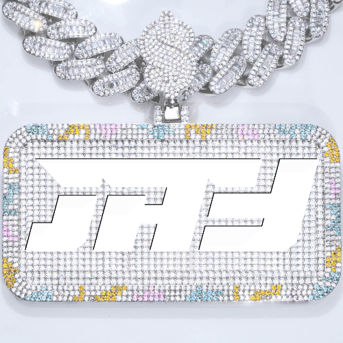 CUSTOM LETTER NECKLACE 3D COLORFUL SQUARE