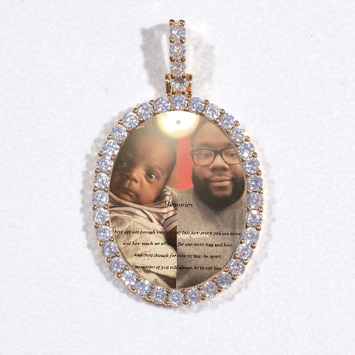 3D Oval Custom Picture Pendant
