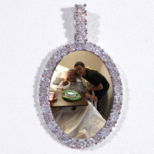 Large 3D Oval Custom Picture Pendant