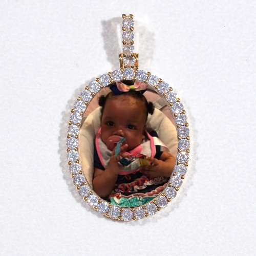3D Oval Custom Picture Pendant