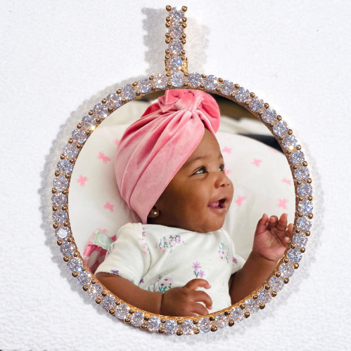 LARGE 3D CIRCLE CUSTOM PICTURE PENDANT