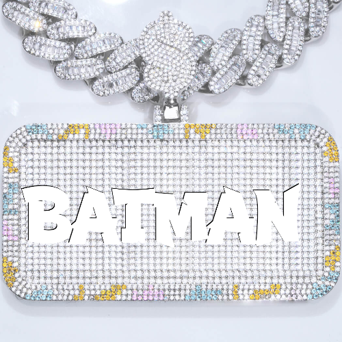 CUSTOM LETTER NECKLACE 3D COLORFUL SQUARE