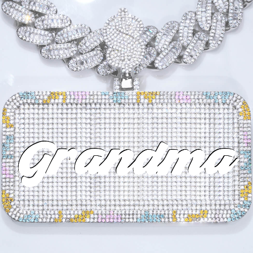 CUSTOM LETTER NECKLACE 3D COLORFUL SQUARE