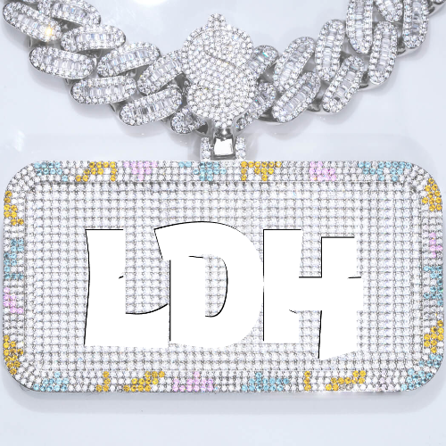 CUSTOM LETTER NECKLACE 3D COLORFUL SQUARE