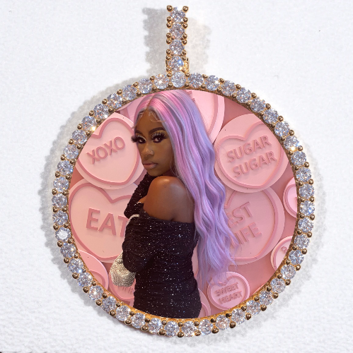 LARGE 3D CIRCLE CUSTOM PICTURE PENDANT