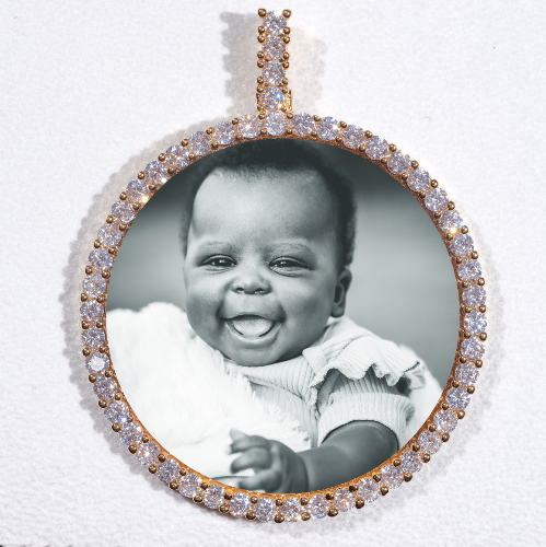 LARGE 3D CIRCLE CUSTOM PICTURE PENDANT