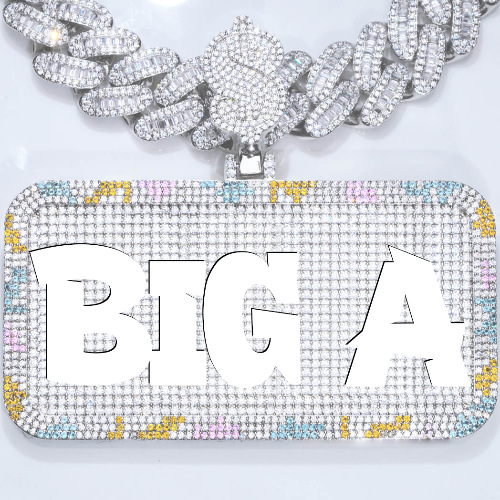 CUSTOM LETTER NECKLACE 3D COLORFUL SQUARE