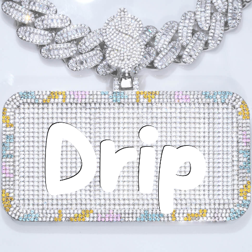 CUSTOM LETTER NECKLACE 3D COLORFUL SQUARE