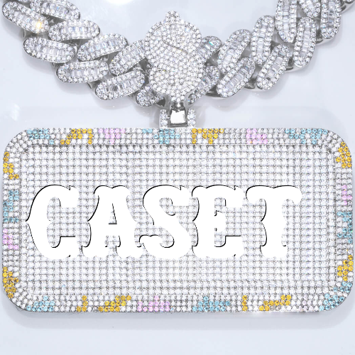CUSTOM LETTER NECKLACE 3D COLORFUL SQUARE
