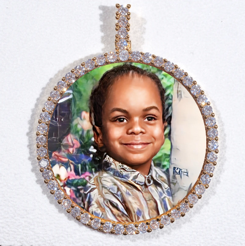LARGE 3D CIRCLE CUSTOM PICTURE PENDANT
