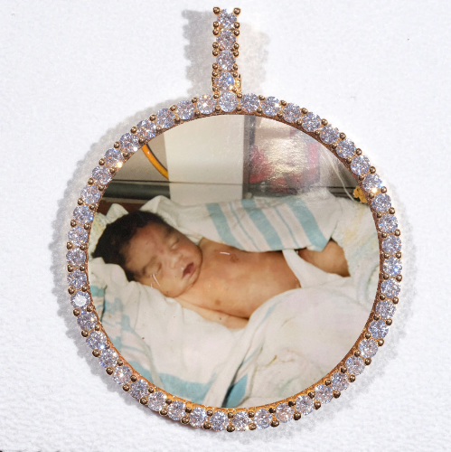 LARGE 3D CIRCLE CUSTOM PICTURE PENDANT