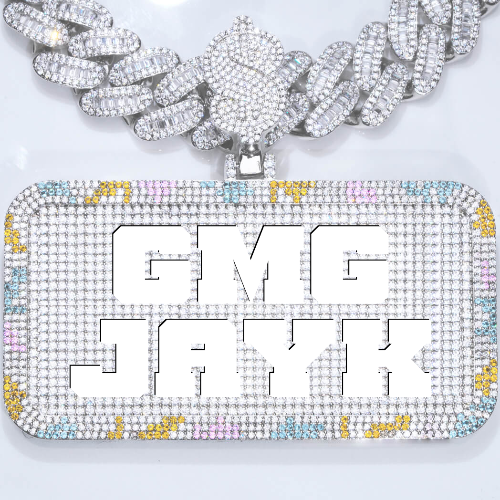 CUSTOM LETTER NECKLACE 3D COLORFUL SQUARE