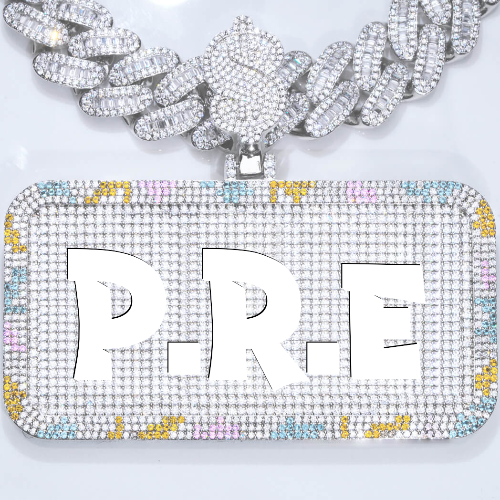CUSTOM LETTER NECKLACE 3D COLORFUL SQUARE