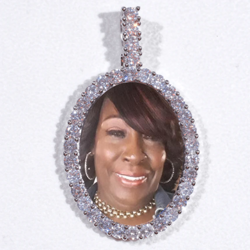 Large 3D Oval Custom Picture Pendant