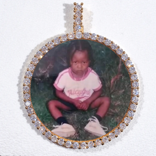 LARGE 3D CIRCLE CUSTOM PICTURE PENDANT