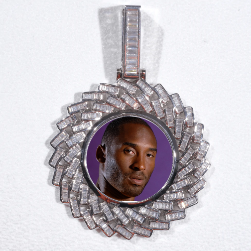 Large 3D Baguette Custom Picture Pendant