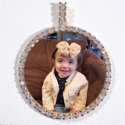 LARGE 3D CIRCLE CUSTOM PICTURE PENDANT