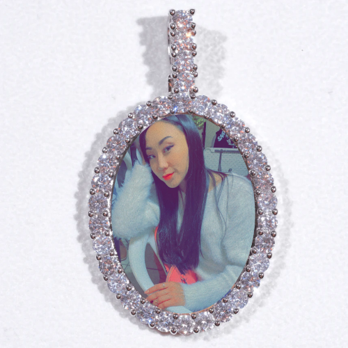 Large 3D Oval Custom Picture Pendant