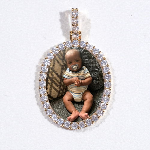 3D Oval Custom Picture Pendant