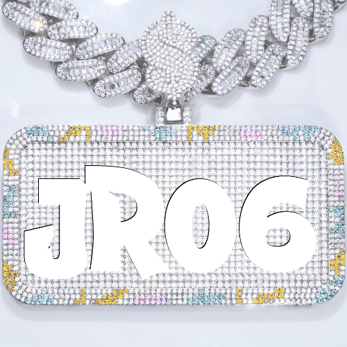 CUSTOM LETTER NECKLACE 3D COLORFUL SQUARE