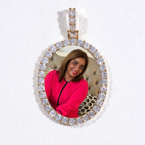 3D Oval Custom Picture Pendant