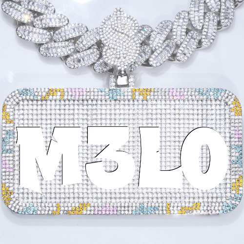 CUSTOM LETTER NECKLACE 3D COLORFUL SQUARE