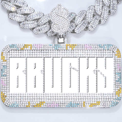 CUSTOM LETTER NECKLACE 3D COLORFUL SQUARE