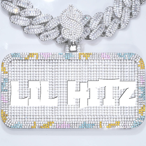 CUSTOM LETTER NECKLACE 3D COLORFUL SQUARE