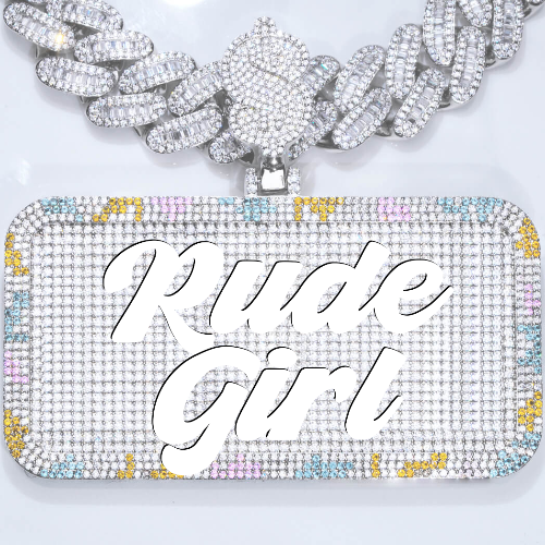 CUSTOM LETTER NECKLACE 3D COLORFUL SQUARE