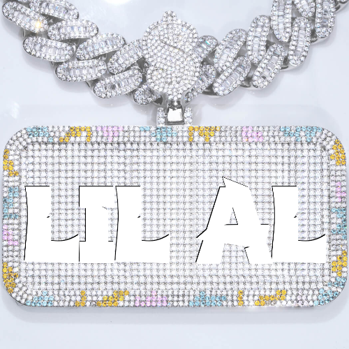 CUSTOM LETTER NECKLACE 3D COLORFUL SQUARE