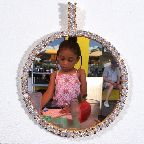 LARGE 3D CIRCLE CUSTOM PICTURE PENDANT
