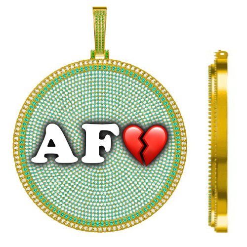 CUSTOM LETTER NECKLACE 3D BIG DISC