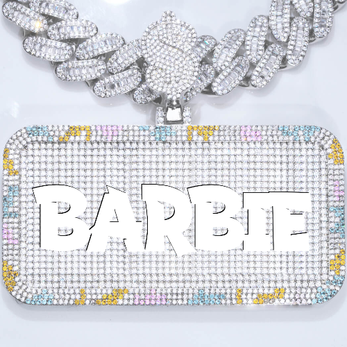 CUSTOM LETTER NECKLACE 3D COLORFUL SQUARE